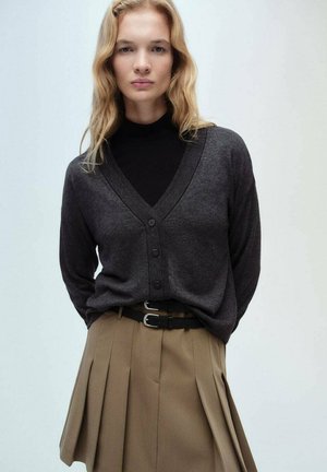Mango Gilet - mottled dark grey