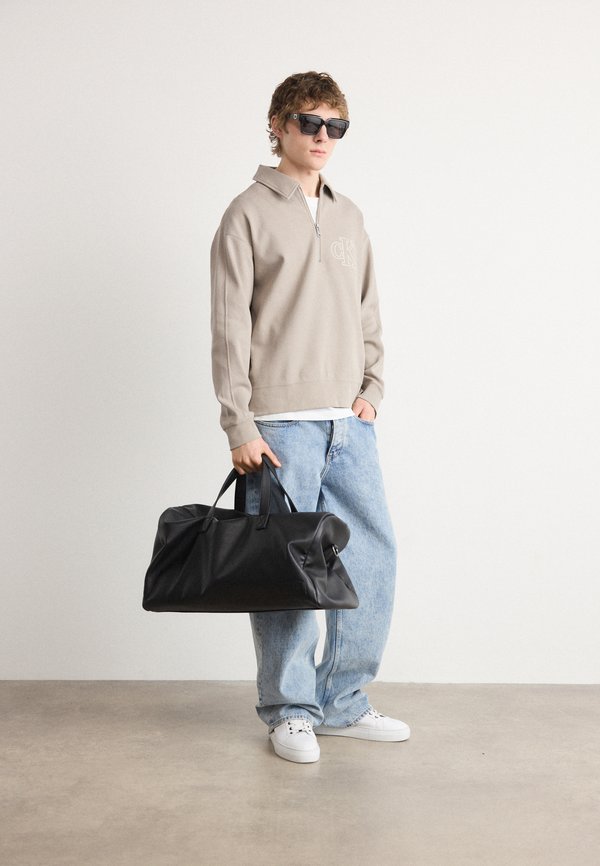 LOGO ZIP - Jumper - vintage khaki2