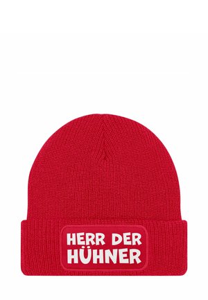MIT PATCH IT SPRUCH HERR DER - Beanie - hühner rot
