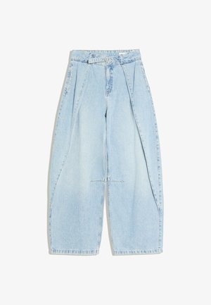 Bershka, DENIM TWISTED TAILORING - Jean baggy - light blue