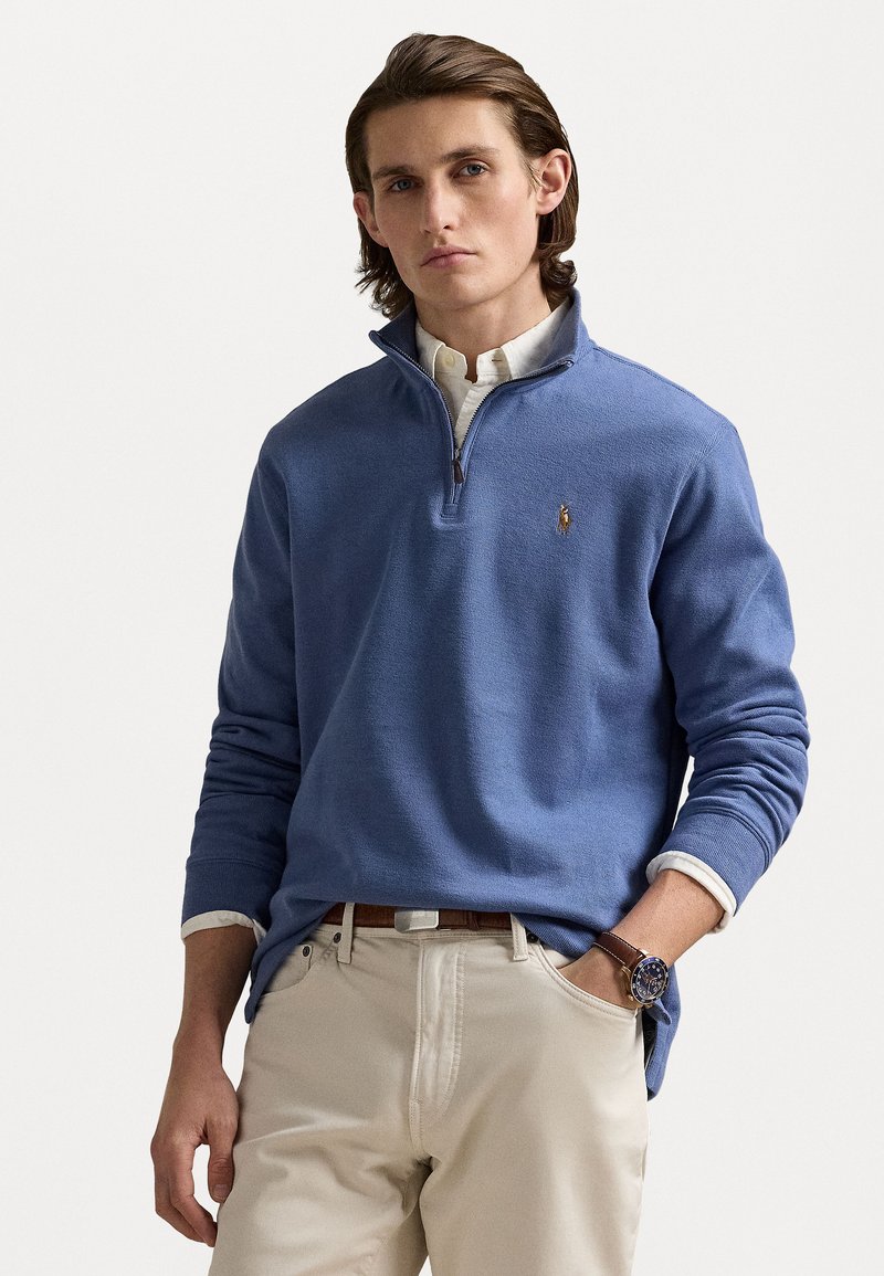 Polo Ralph Lauren - ESTATE RIB QUARTER ZIP PULLOVER - Jumper - capri blue, Enlarge