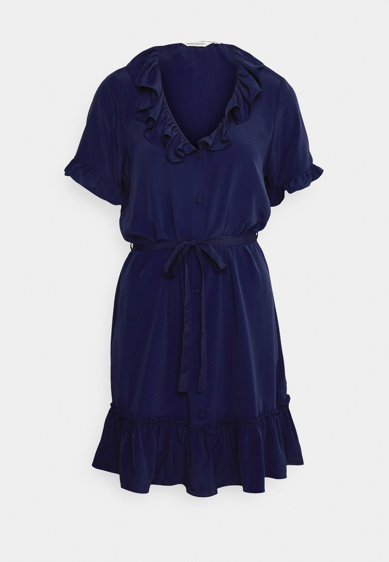 Naf Naf Jurk blauw gemêleerd Naf Naf Jurk blauw gemêleerd