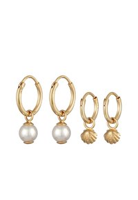 Elli 2 PACK SHELL HOOPS - Øreringe - gold-coloured