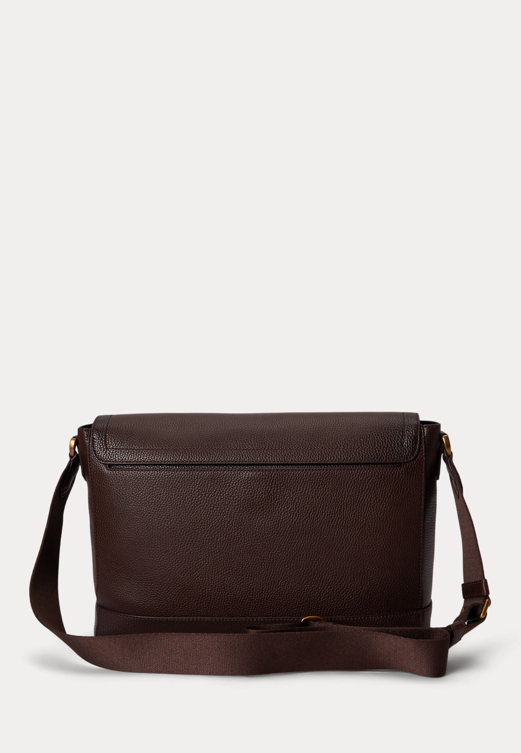 Polo Ralph Lauren PEBBLED LEATHER MESSENGER BAG - Cross body bag