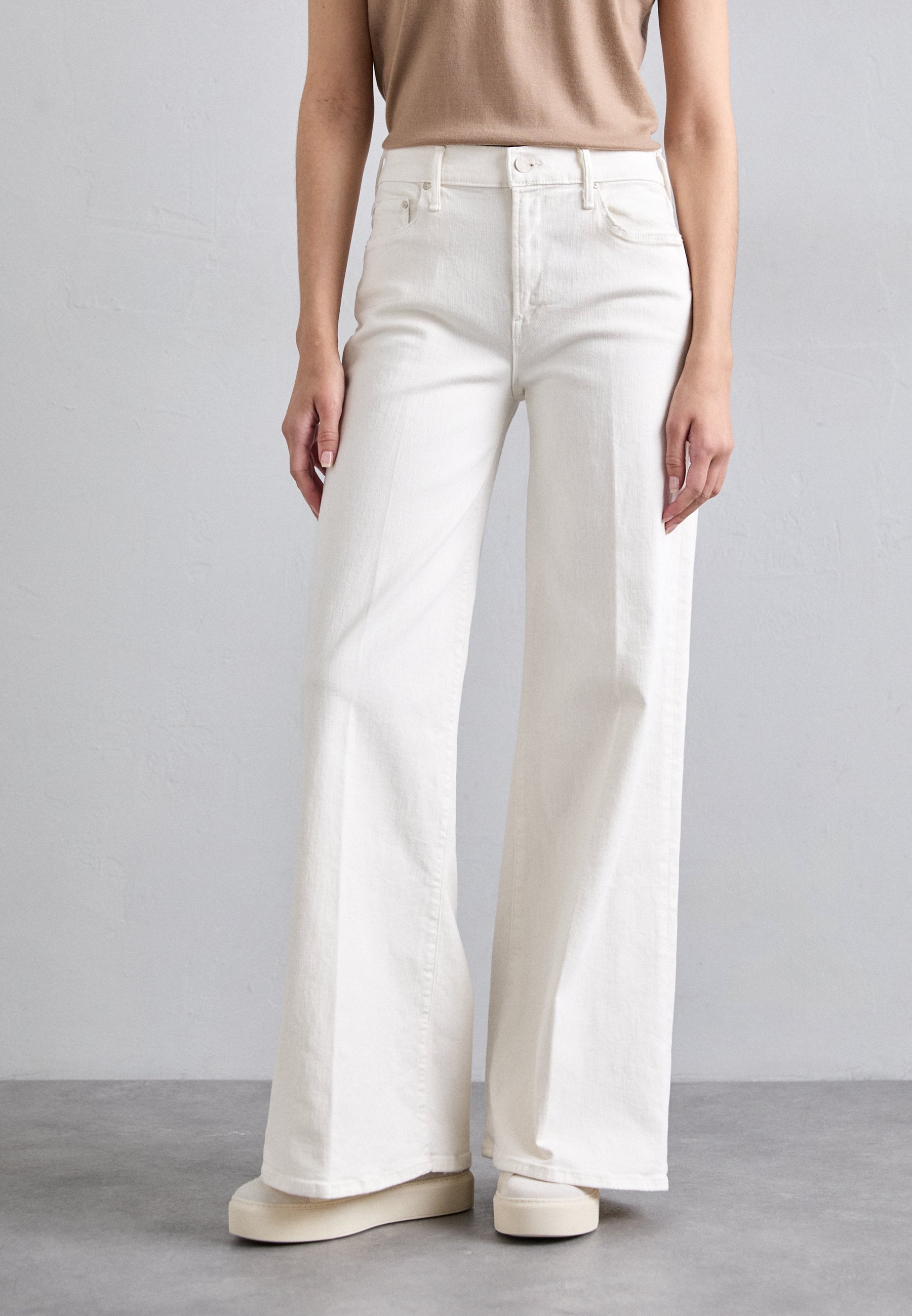 Mother THE TWISTER SKIMP - Jeans a zampa - cream/bianco
