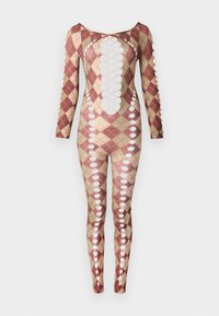 PRINTED ARGYLE CUT-OUT  - Jumpsuit - brown