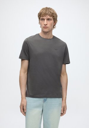 Marc O'Polo DENIM, SHORT SLEEVE LOGO ON CHEST - Basic póló - oxide grey