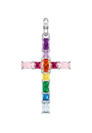 Anhänger - silberfarben orange pink rot grün blau gold