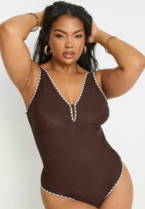 BLANKET STITCH PLUNGE - Costume da bagno - brown