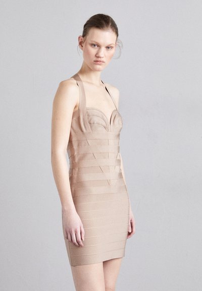 Hervé Léger BANDAGE SWEETHEART MINI DRESS - Φόρεμα-πουλόβερ - dune