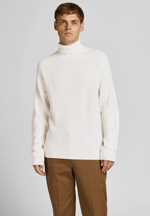 JJPANNEL ROLL NECK - Strikkegenser - cloud dancer