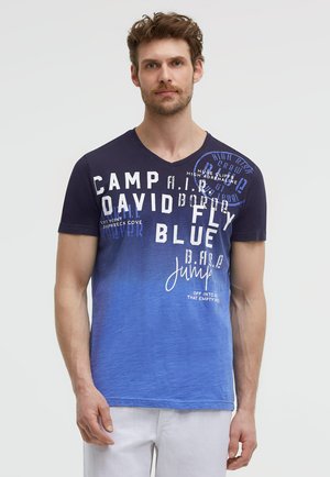 Camp David, CAMP DAVID T-SHIRT V-NECK DIP DYE MIT PRINTS - Print T-shirt - blue navy