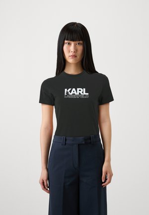 KARL LAGERFELD STACK LOGO - Marškinėliai su spaudiniu - black