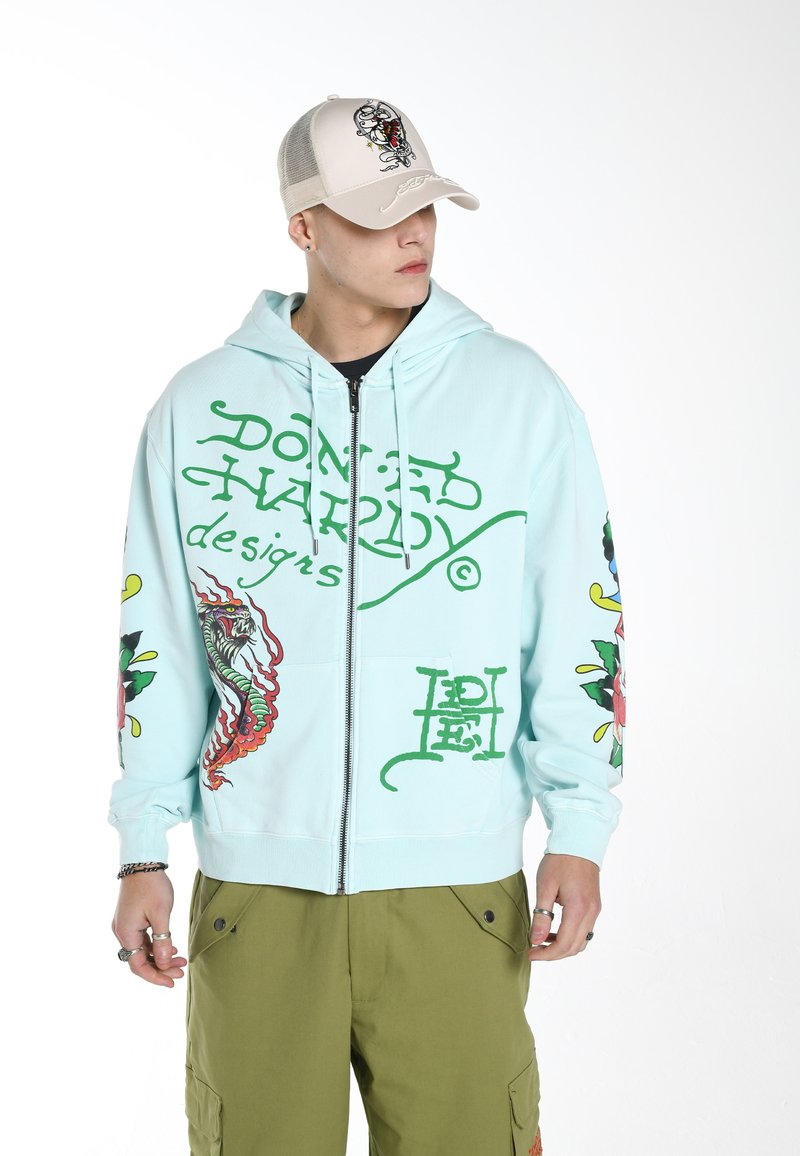 Ed Hardy - SKULL RIDER  - Zip-up sweatshirt - salt air, Enlarge