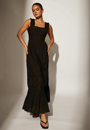 South Beach BRODERIE TIE PALM MAXI - Vestido largo - black