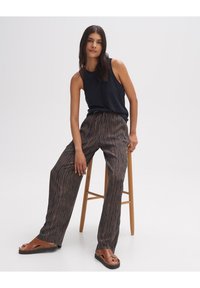 OPUS WIDE LEG  MANILO STRIPE - Broek - coal blue