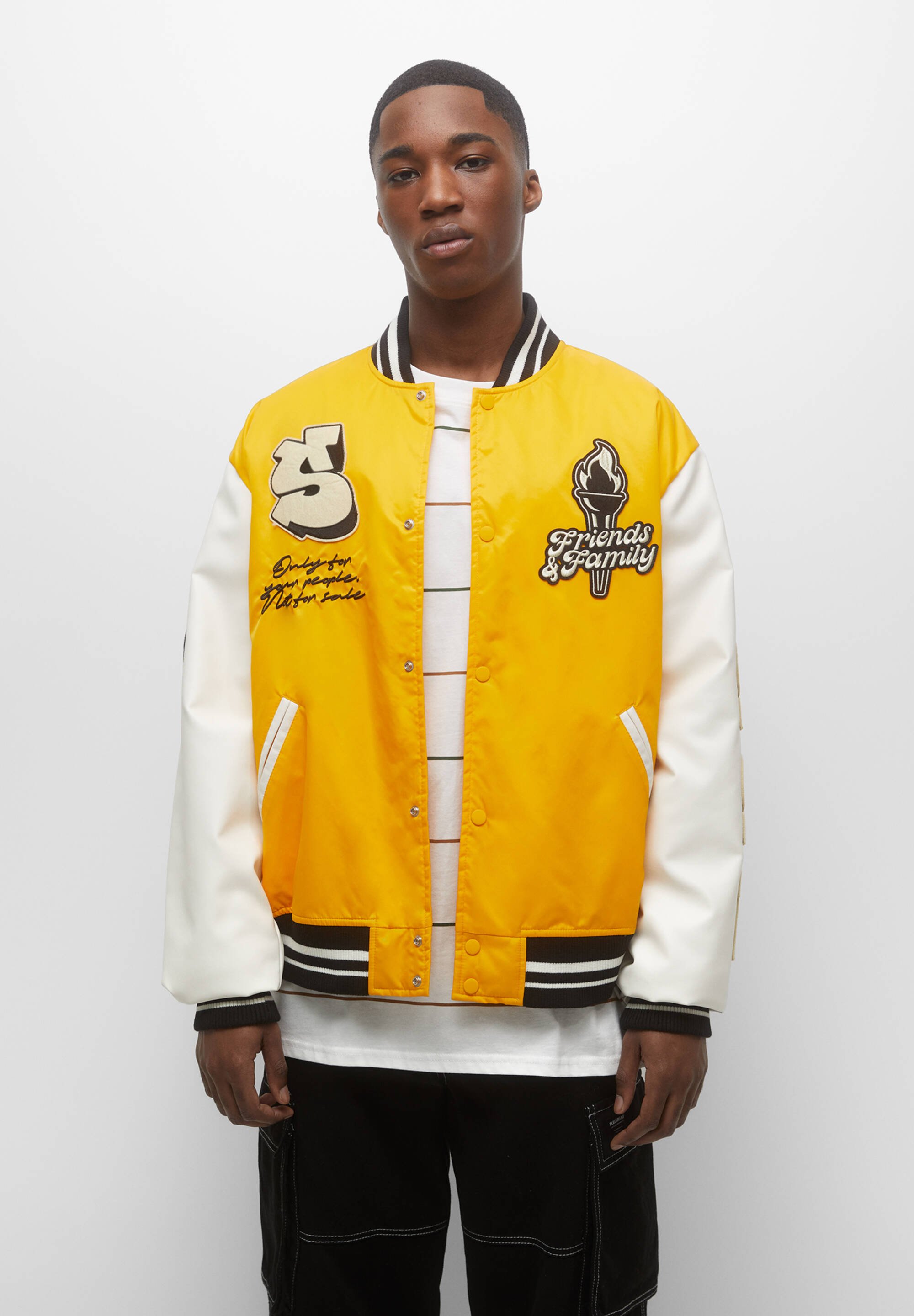 yellow pleather jacket