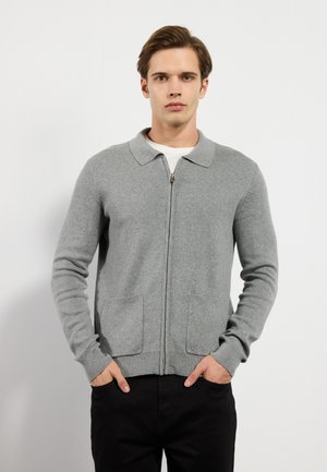 Cardigan - mid grey melange