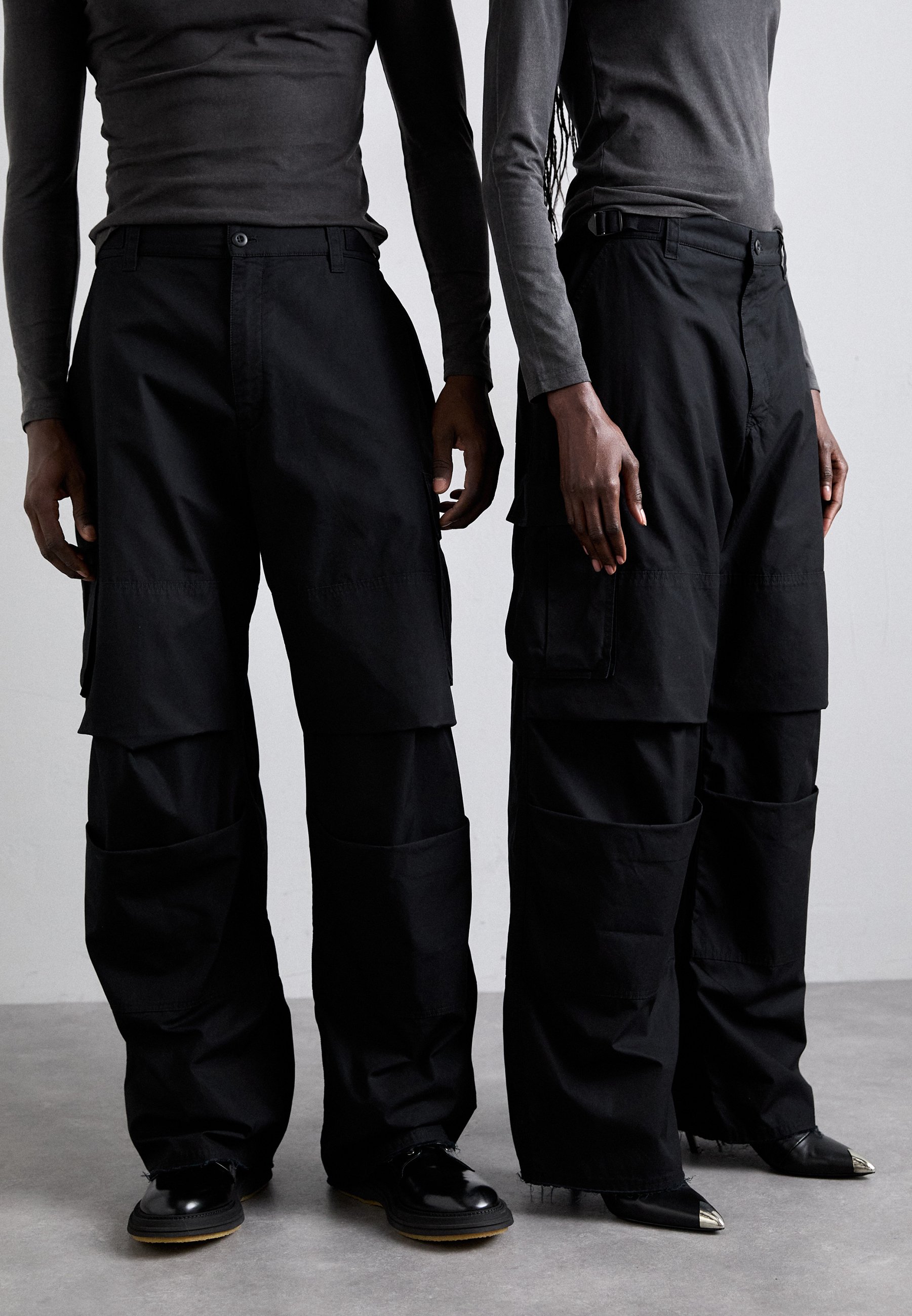 032c OVERTIME PANTS UNISEX - Cargo trousers - black - Zalando.co.uk