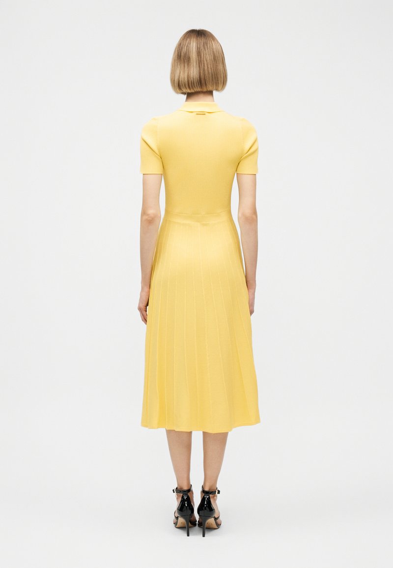 slim fit dress slacks Off White Lemon Print High Low Dress