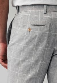 Next SLIM FIT LINEN CHECK - Puvunhousut - grey