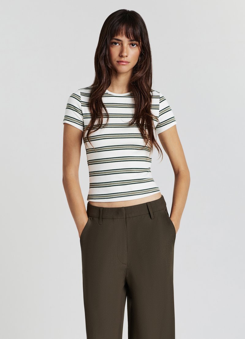 Calliope A RIGHE - T-shirt con stampa - var bianco lana