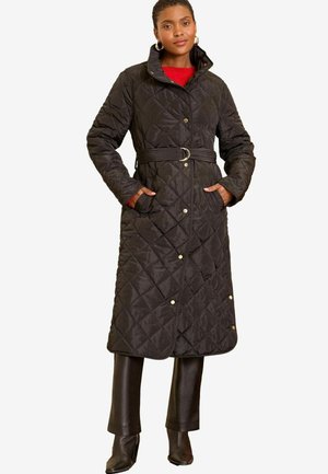 PETITE FIT - SHOWER RESISTANT QUILT PADDED FUNNEL NECK COAT . - Sulejope - black