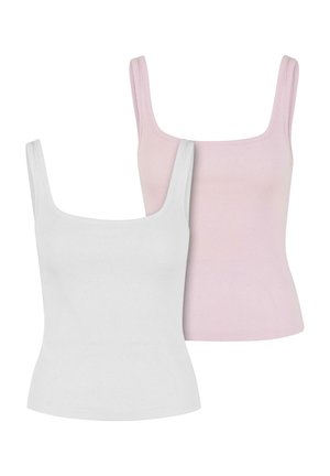 Urban Classics WIDE NECK 2-PACK - Topp - white blushedrose