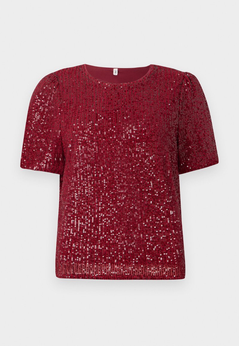 Only T-shirt print donkerrood