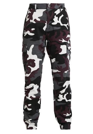 Urban Classics LADIES HIGH WAIST CAMO CARGO PANTS - Pantalones - wine