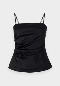 Long-Length Satin Tube Top - Top - black beauty