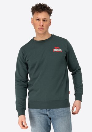 RUNDHALS SCHMALE LYMPSTONE - Sweatshirt - bottle green red ecru