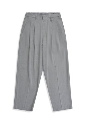 LEON WIDE LEG FIT ELASTIC ON BACK WAIST AND PLAQUETTE - Pantaloni - mottled light grey