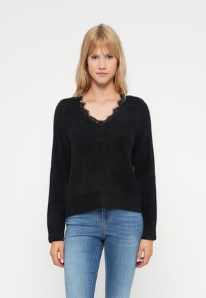 ONLPIUMO V NECK - Pullover - black