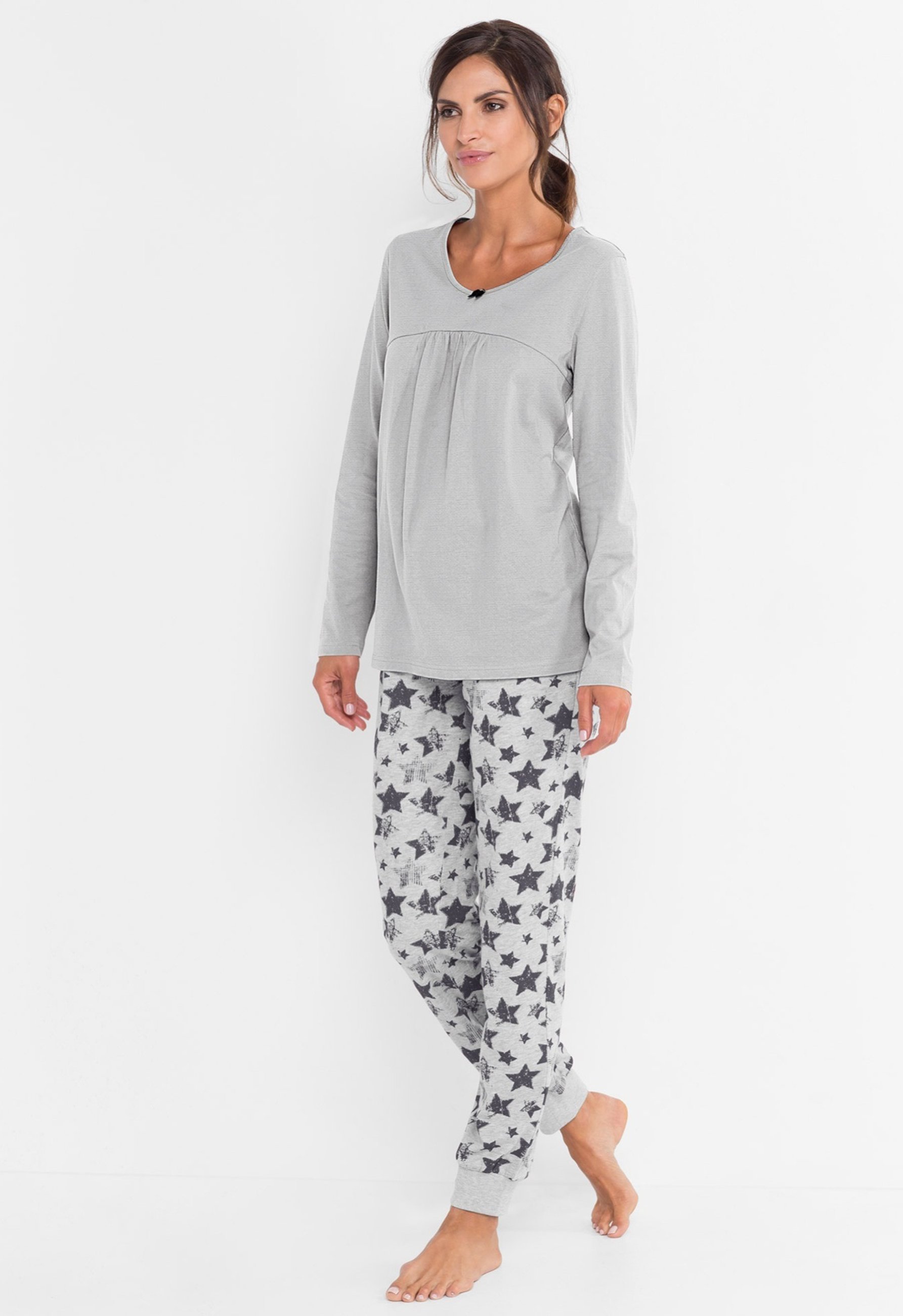 bonprix KLASSISCHER PYJAMA MIT SCHLEIFE - Pigiama - grau/grigio chiaro -  Zalando.it