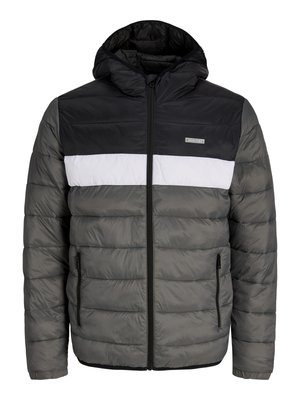 Jack & Jones JJVINCENT PUFFER HOOD - Jas - castlerock/blocking