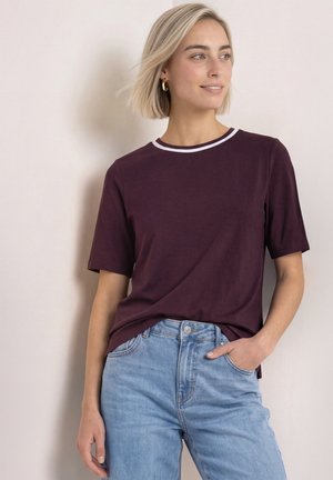 Street One, CREWNECK T-SHIRT WITH CONTRAST DETAILING - T-shirt basique - rustic rouge