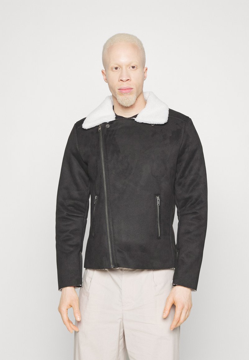 J. LINDEBERG Size L Black Mixed Materials Nylon Biker Jacket main image 0