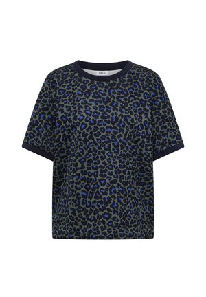 Cecil, ROUND-NECK T-SHIRT WITH LEOPARD PRINT - T-Shirt print - dried olive green