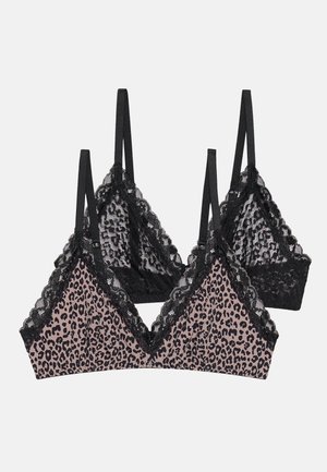 2 PACK - Triangle bra - brown/black