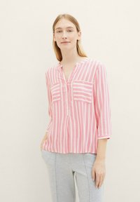 TOM TAILOR Bluza - pink offwhite stripe