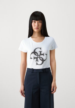 Guess 4G LOGO TEE - Camiseta estampada - weiß