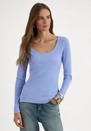 RIB KNIT LONG SLEEVE SCOOPNECK TEE - Top s dlhým rukávom - banker blue
