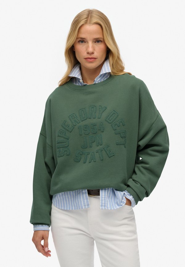 ESSENTIALS TONAL APPLIQUE CREW - Sweatshirt - laurel khaki