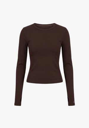 aim’n®, EASE RIBBED LONG SLEEVE TOP - T-shirt à manches longues - chocolate