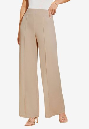 HIGH WAIST WIDE LEG  - Pantaloni - stone cream