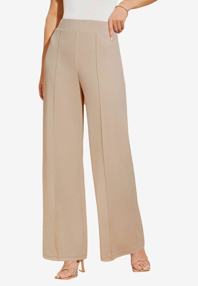 Lipsy HIGH WAIST WIDE LEG  - Tygbyxor - stone cream