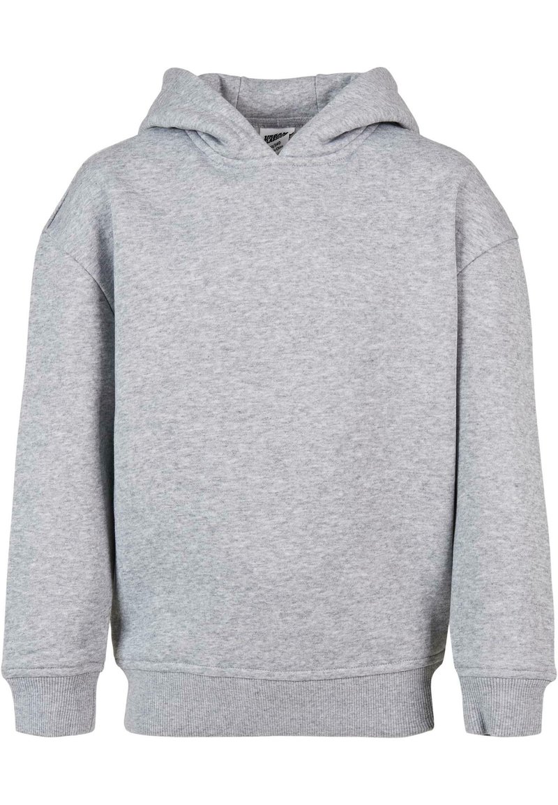 Graham Baumwollkapuzenpullover mit einer Front-Kängurutasche, einem Kordelzug-Kaputze, gerippten Bündchen und Saum. Glatte Textur, lässige oversized Passform, ohne Muster.
