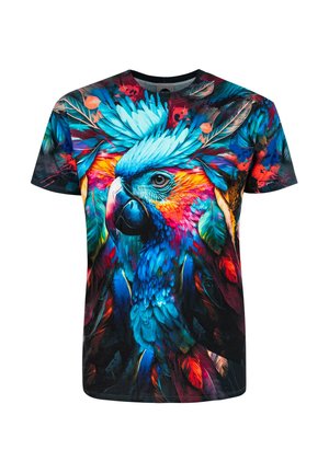 COLORFUL BIRD - Print T-shirt - blue