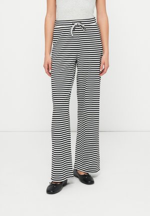 PCLAYA WIDE PANTS - Broek - black/white